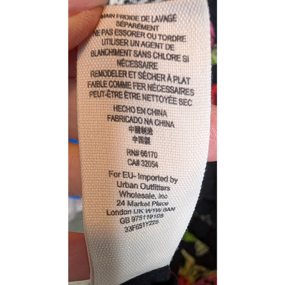 Free People Black Asian Rose Boho Whimsigoth Lace Cutout Crochet Mini Dress 2 - Picture 9 of 12